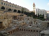 Beirut 24 Roman Baths With Council for Development and Reconstruction Building And Saint Louis Capuchin Church